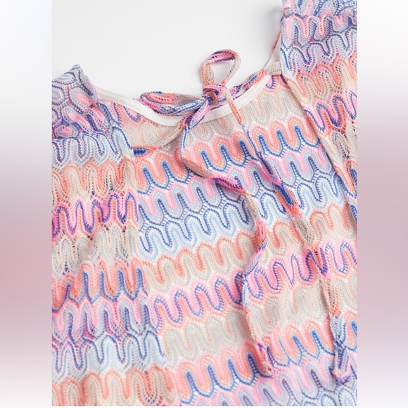 H&M Pastel Wave Long Sleeve Dress Retro 60s Missoni - Picture 3 of 3